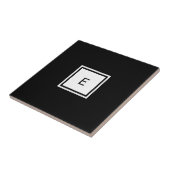 Anpassbare Schwarz-Weiß-Monogramm-Keramik Fliese (Seite)