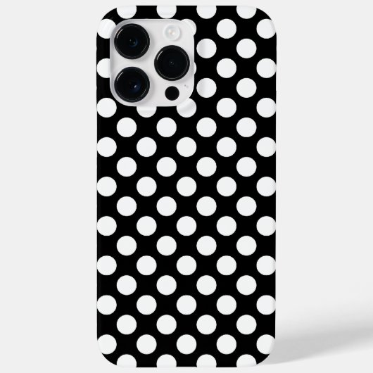 Anpassbare Schwarz-weiße Polka-Punkte Case-Mate iPhone Hülle (Rückseite)