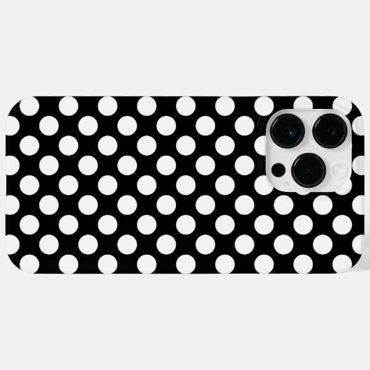 Anpassbare Schwarz-weiße Polka-Punkte Case-Mate iPhone Hülle (Rückseite (Horizontal))