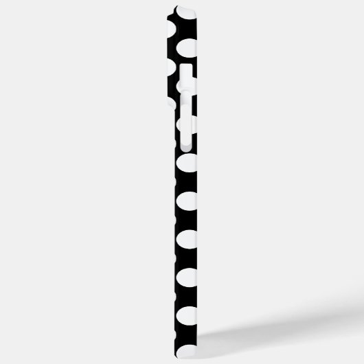 Anpassbare Schwarz-weiße Polka-Punkte Case-Mate iPhone Hülle (Rückseite / Links)