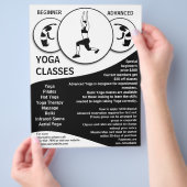 Anpassbare Schwarz-weiße Yoga-Flyer Flyer (Hand)