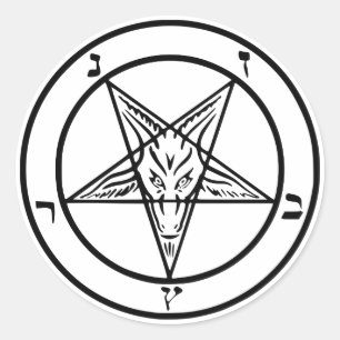 Anpassbare schwarze Baphomet-Aufkleber Runder Aufkleber