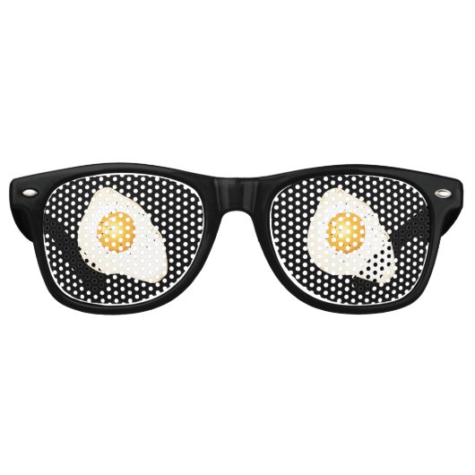 Anpassbare schwarze Hintergrundfarbe - Fried egg Sonnenbrille (Vorderseite)
