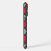 Anpassbare schwarze rote graue Farbe Argyle iPhone Hülle (Rechte Seite)