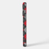 Anpassbare schwarze rote graue Farbe Argyle iPhone Hülle (Linke Seite)