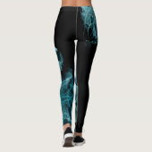 Anpassbare schwarze und blaue Leggings (Rückseite)