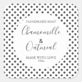 Anpassbare Seifenbeschriftungsmuster Moderne Quadratischer Aufkleber (Vorderseite)