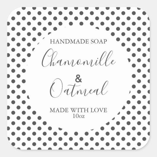 Anpassbare Seifenbeschriftungsmuster Moderne Quadratischer Aufkleber (Vorderseite)