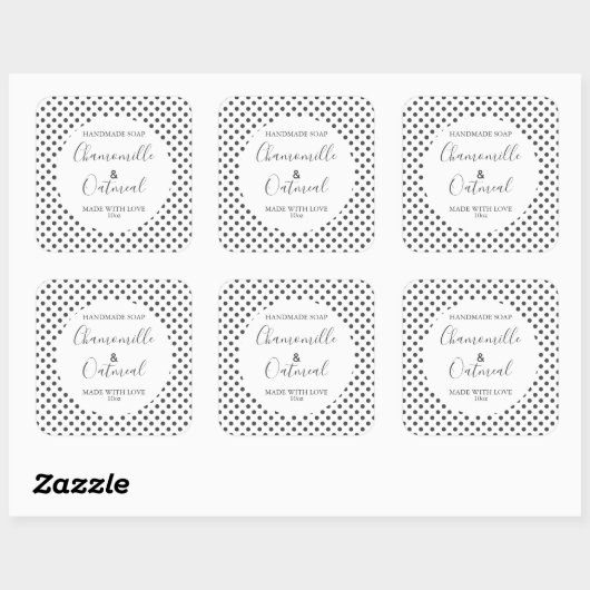 Anpassbare Seifenbeschriftungsmuster Moderne Quadratischer Aufkleber (Blatt)