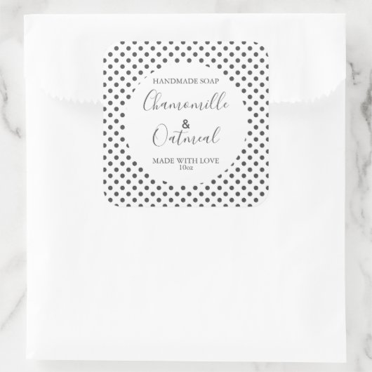 Anpassbare Seifenbeschriftungsmuster Moderne Quadratischer Aufkleber (Tasche)