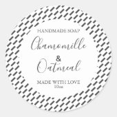 Anpassbare Seifenbeschriftungsmuster Moderne Runder Aufkleber (Vorderseite)