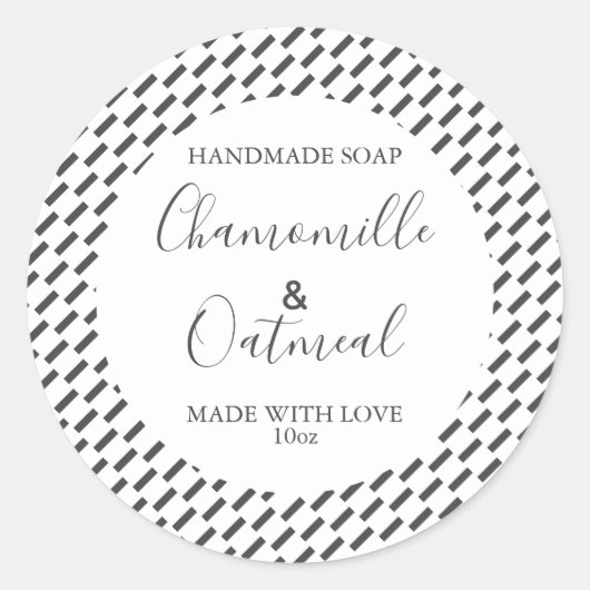 Anpassbare Seifenbeschriftungsmuster Moderne Runder Aufkleber (Vorderseite)