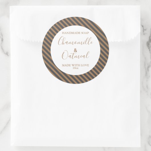 Anpassbare Seifenbeschriftungsmuster Moderne Runder Aufkleber (Tasche)