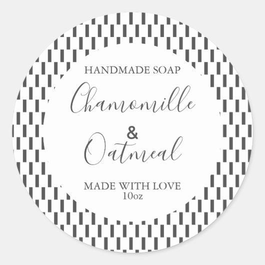 Anpassbare Seifenbeschriftungsmuster Moderne Runder Aufkleber (Vorderseite)