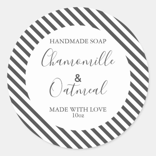Anpassbare Seifenbeschriftungsmuster Moderne Runder Aufkleber (Vorderseite)
