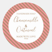 Anpassbare Seifenbeschriftungsmuster Moderne Runder Aufkleber (Vorderseite)