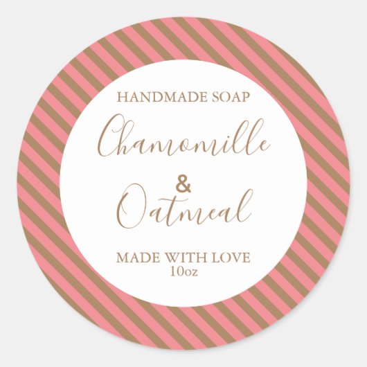 Anpassbare Seifenbeschriftungsmuster Moderne Runder Aufkleber (Vorderseite)