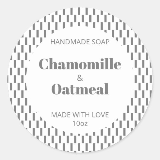 Anpassbare Seifenbeschriftungsmuster Moderne Runder Aufkleber (Vorderseite)