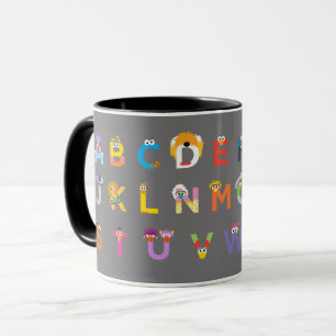 Anpassbare Sesamstraße-Schrift Alphabet Tasse