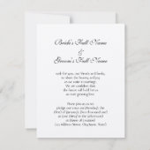 Anpassbare Sets zur Einladung von Hochzeiten (Rückseite)