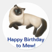 Anpassbare Siamkatzen-Aufkleber Runder Aufkleber (Vorderseite)