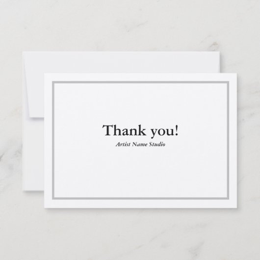 Anpassbare Silver Artist Vielen Dank Note Card Dankeskarte (Rückseite)