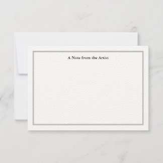 Anpassbare Silver Artist Vielen Dank Note Card Dankeskarte