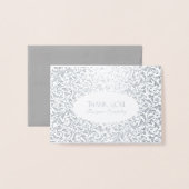 Anpassbare Silver Damask Beileid Vielen Dank Folienkarte (Vorderseite mit Umschlag)