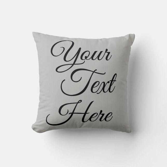 Anpassbare Silver Throw-Kissen mit eigenem Text Kissen (Vorderseite)