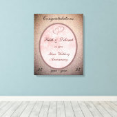 Anpassbare Silver Wedding Anniversary Leinwanddruck (Insitu (Holzboden))