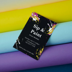 Anpassbare Sip-and-Paint-Party-Einladung Einladung