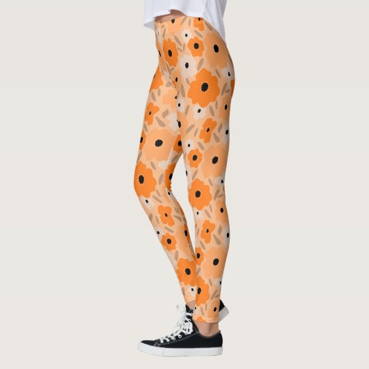 Anpassbare skandinavische Doodle-Blume Leggings (Links)