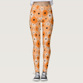 Anpassbare skandinavische Doodle-Blume Leggings (Vorderseite)