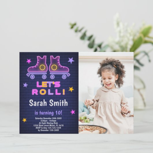 Anpassbare Skaten-Party Einladungen für Kinder (Stehend Vorderseite)