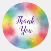 Anpassbare Skripte für Text-Regenbogenfarben Runder Aufkleber (Vorderseite)