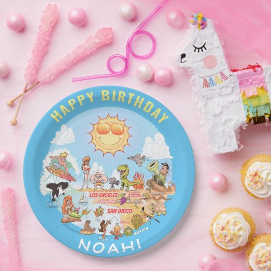Anpassbare SoCal-Geburtstagsplatte Pappteller (Party)
