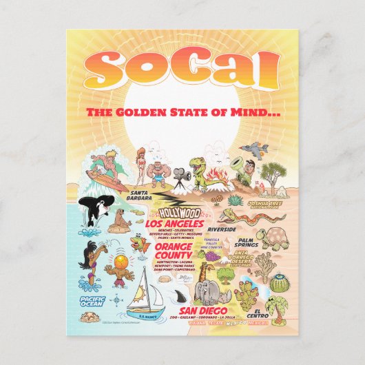 Anpassbare SoCal-Postkarte Postkarte (Vorderseite)