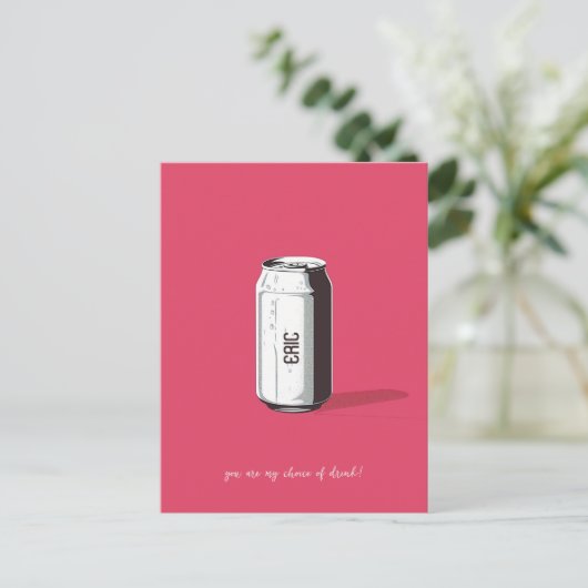 Anpassbare Soda-Dose Postkarte (Stehend Vorderseite)