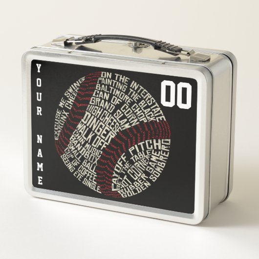 Anpassbare Softball-Baseball-Lunch Box Metall Brotdose (Rückseite)