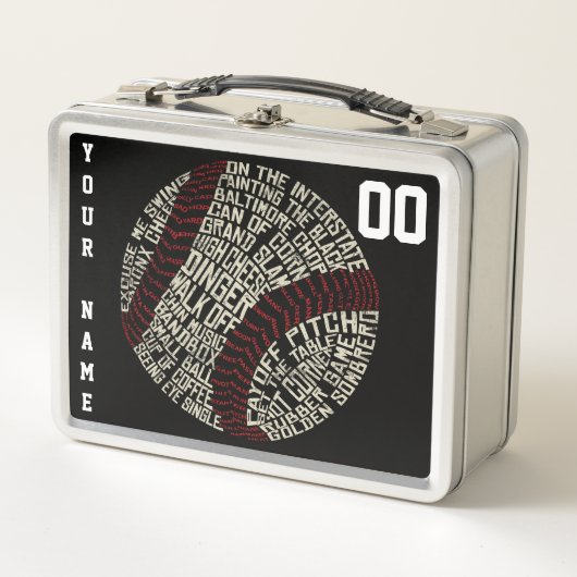 Anpassbare Softball-Baseball-Lunch Box Metall Brotdose (Vorderseite)