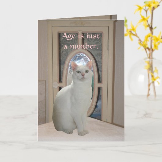 Anpassbare, sonnige Katze mit Spiegelbild Karte (Gelbe Blume)