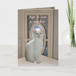 Anpassbare, sonnige Katze mit Spiegelbild Karte