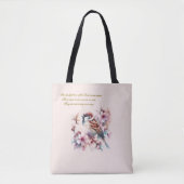 Anpassbare Sparrow-Bibel-Verse Blush Pink Tasche (Vorderseite)