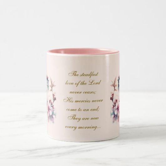 Anpassbare Sparrow-Bibel-Verse Blush Pink Zweifarbige Tasse (Mittel)