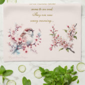 Anpassbare Sparrow-Bibelverse Rosa 2 Geschirrtuch (Gefaltet)