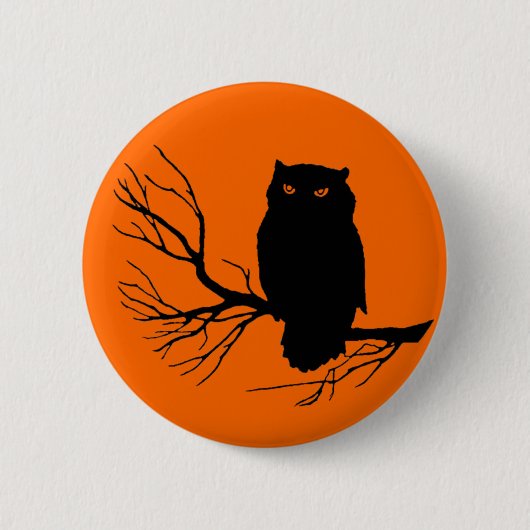 Anpassbare Spooky Owl Button (Vorderseite)