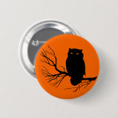 Anpassbare Spooky Owl Button (Vorne & Hinten)
