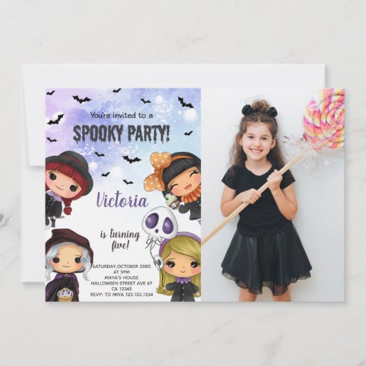 Anpassbare Spooky-Party Einladungen (Vorderseite)