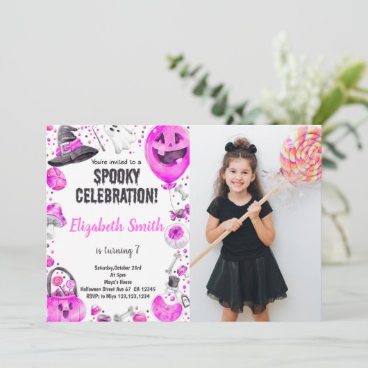 Anpassbare Spooky-Party Einladungen für Kinder (Stehend Vorderseite)