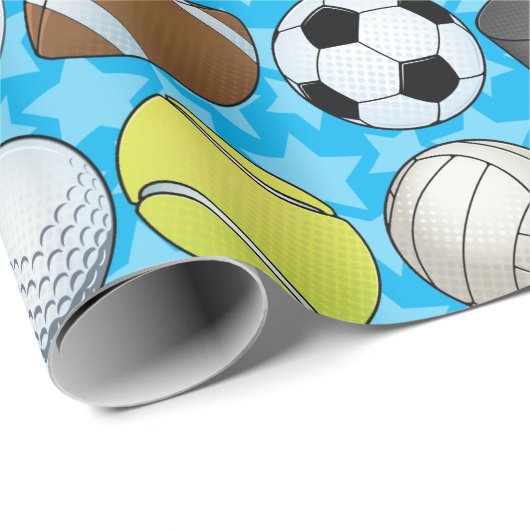 Anpassbare Sportarten Geschenkpapier (Rolleneckpunkt)